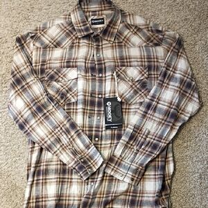 Hooey Casual Plaid Shirt - Brown and White